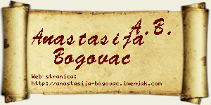 Anastasija Bogovac vizit kartica